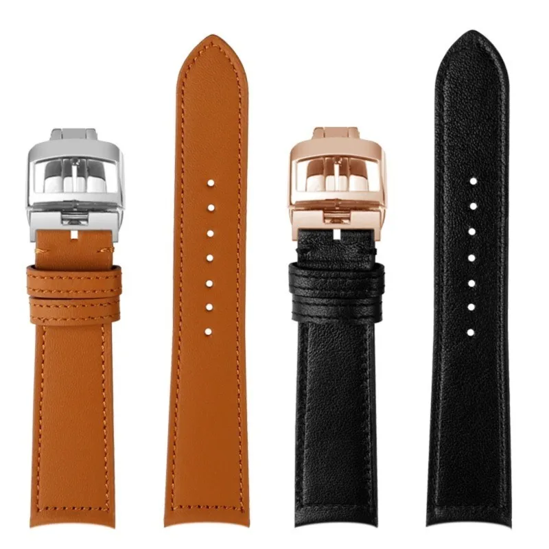 19/20/21mm Genuine Leather Strap Stainless Steel Push-Button Hiden Clasp for JAEGER-LeCoultre Master  Men Watch Band+ Tool