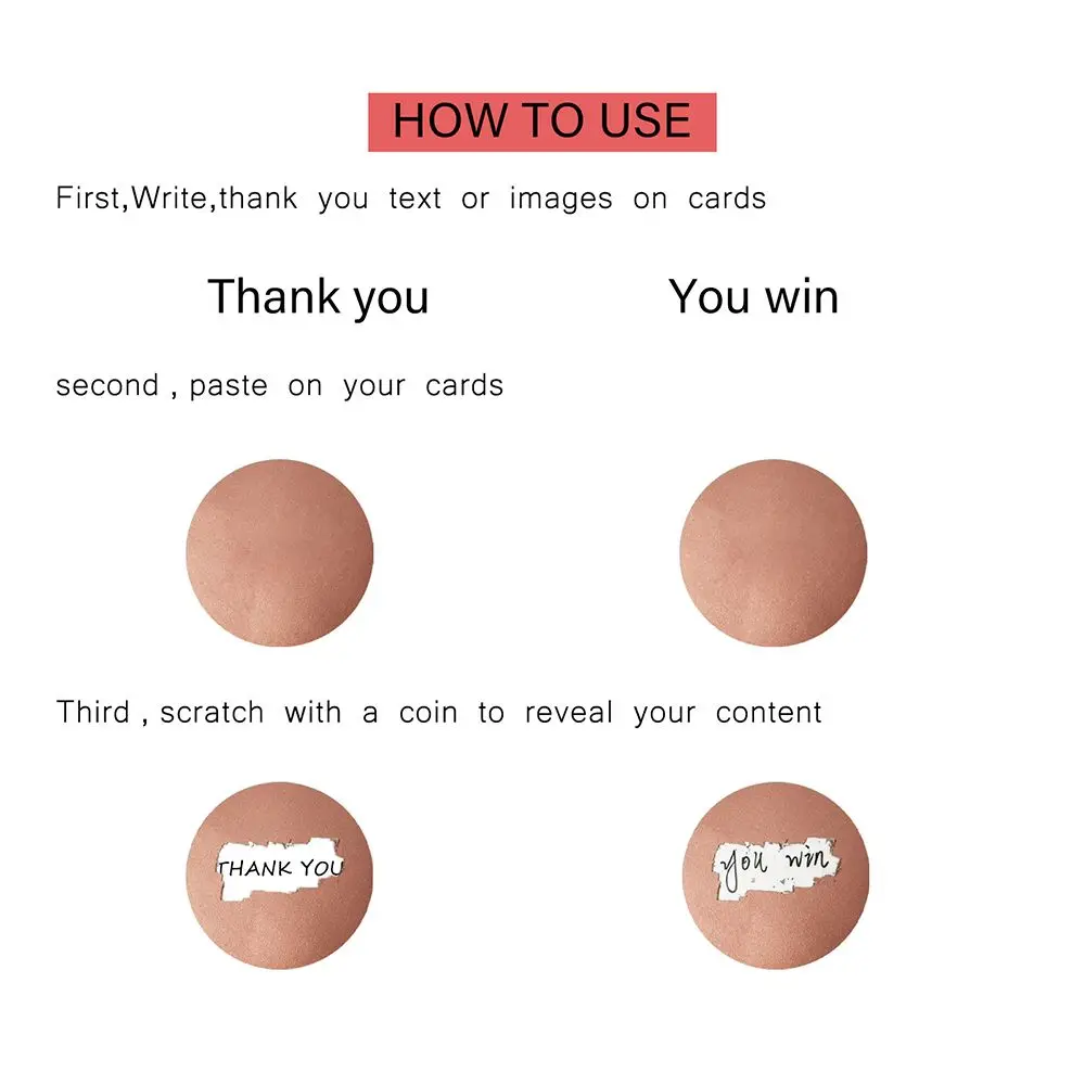 Home Cards Wedding Message Card Party Supplies Business Secret Code Cover Labels Adhesive Paper Round Shape Scratch Off Sticker