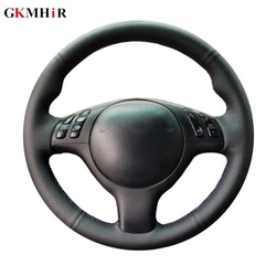 GKMHiR Hand-stitched Artificial Leather Black Car Steering Wheel Cover for BMW 330i 540i 525i 530i 330Ci E46 M3 E39 2001-2014