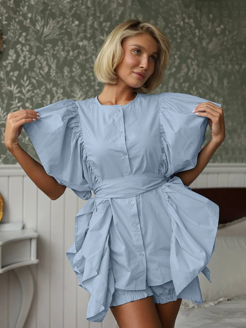 Marthaqiqi القطن السيدات قمصان النوم دعوى س الرقبة ملابس خاصة الدانتيل يصل ملابس النوم بلا أكمام منامة السراويل مجموعات ملابس النوم الإناث غير رسمية