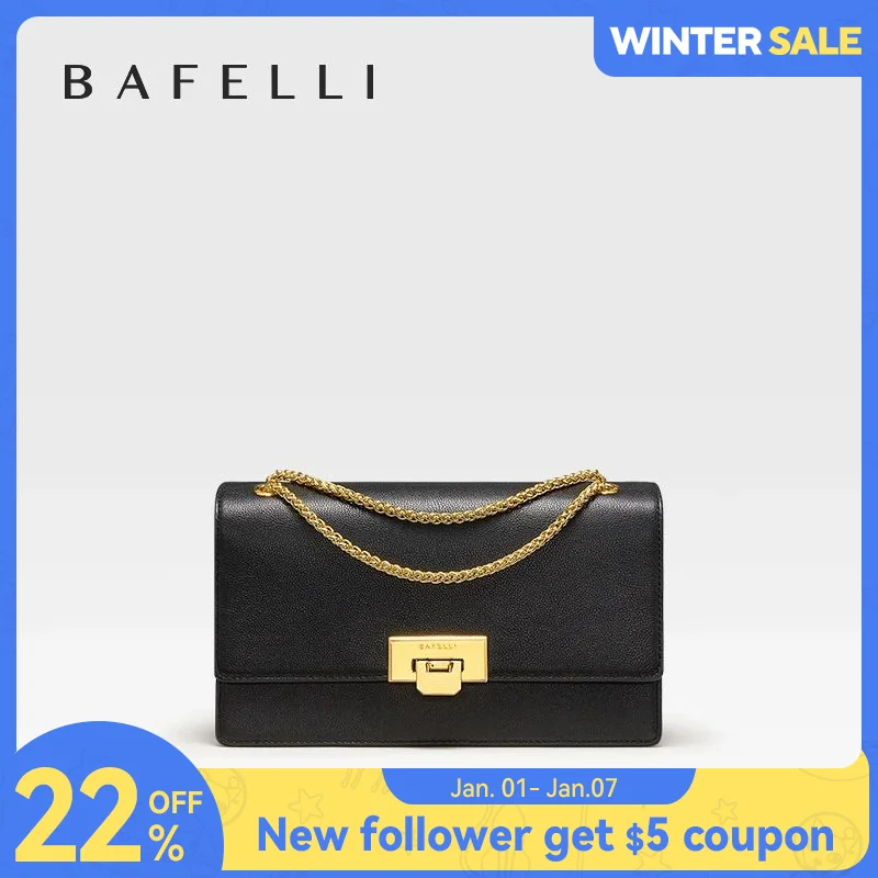 BAFELLI HANDBAG WOMEN\'S 2023 NEW FASHION SHOULDER ALL-MATCHING MINIMALIST CHAIN BAG PURSE CASUAL VERSATILE STYLISH LUXURY BRAND