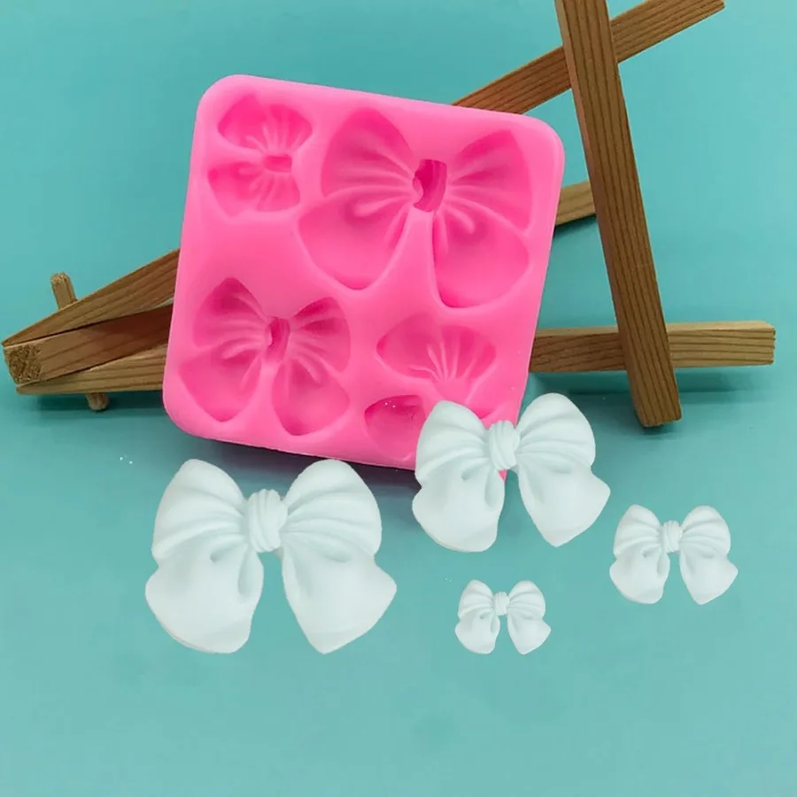 4 قطع من قوالب القوس السيليكون لمجموعة قوالب القوس الوردي والرمادي لحلوى الشوكولاتة والسكر والحرف اليدوية من الراتنج
