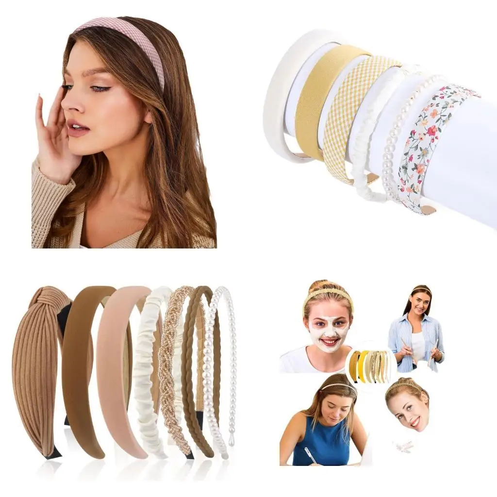 

652F 6pcs or 7pcs Set Fashionable Hairband High Top Design Hair Hoop Secure Fit Comfortable Wear For Various Occasion