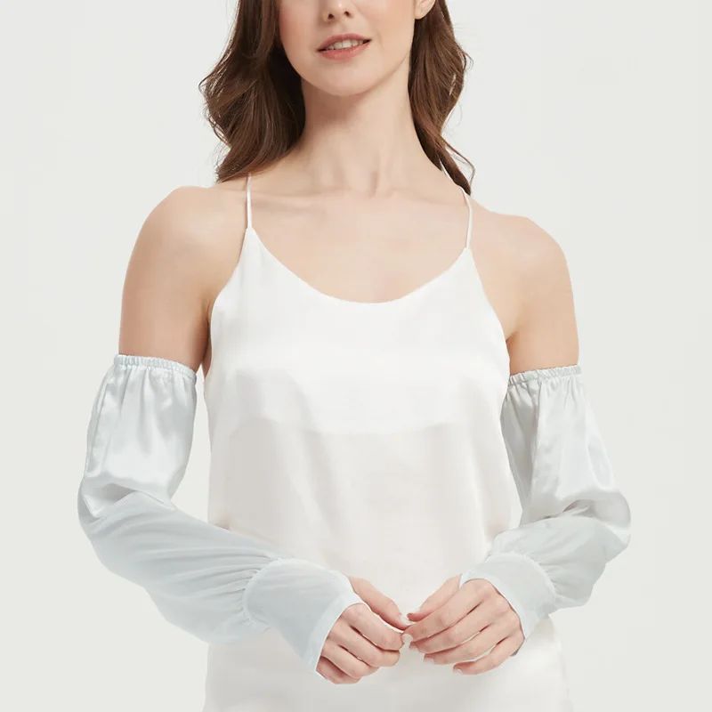 Winsleter-6A 100% 진짜 실크 선 스크린 슬리브, 여성 운전 태양 보호 UV, 통기성 얇은 팔 장갑, 2025 여름 A57132CC