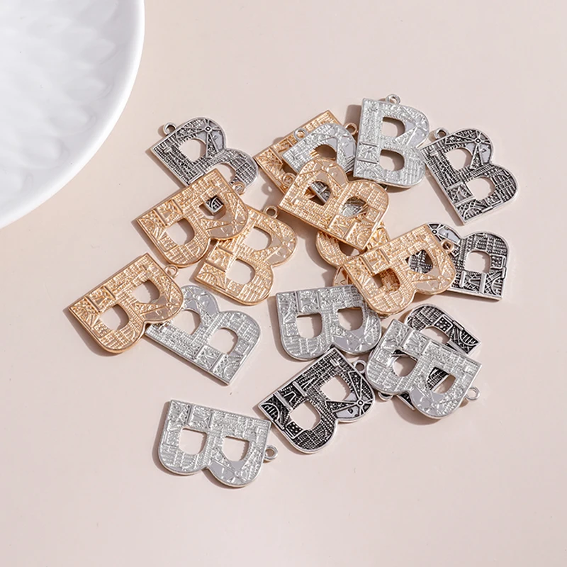 Leslie 10 Stück/Set Legierung Metall Eiffelturm Buchstabe B Anhänger für Armband Halskette Urlaubsgeschenke DIY Handgemachter Schmuck Zubehör – Detail 4