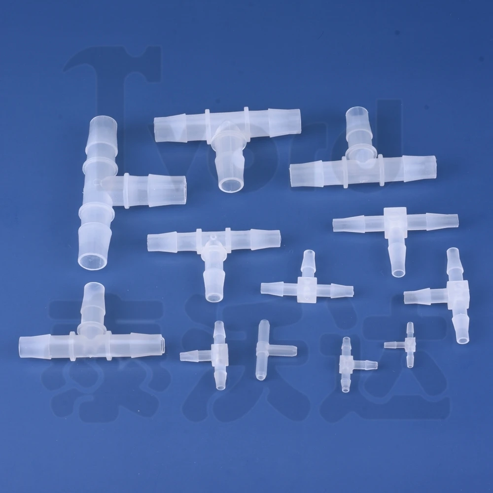 

Plastic Pipe Fitting 1.6mm - 14.2mm Pagoda Barb Equal 3 Way Tee Type Fish Tank PP Insert Hose Connector for Home Garden