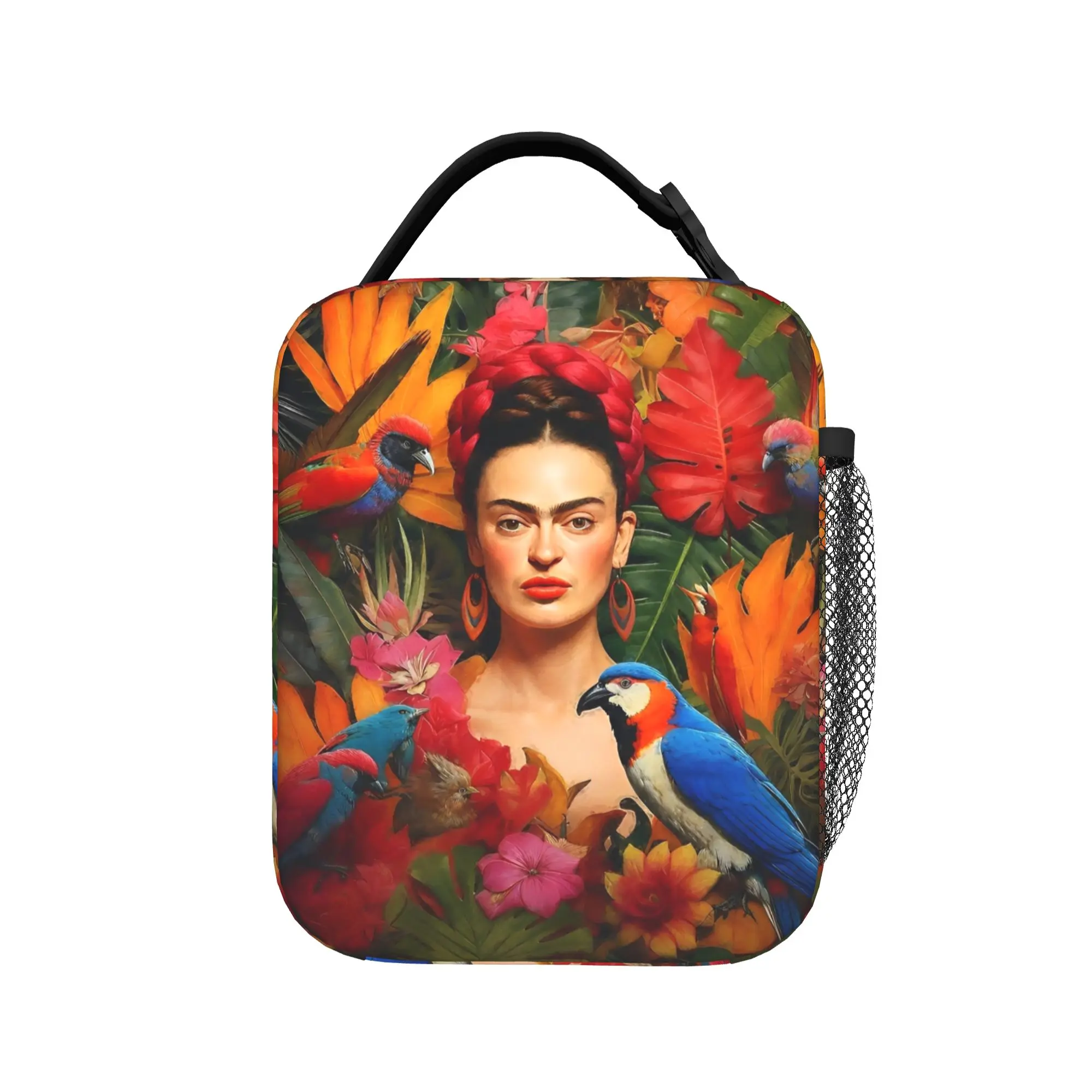 Fridas Mexican Artist Kahloo Insulated Lunch Bags Thermal Bag Reusable,Lunch Container High Capacity Tote Lunch Box Bento Pouch