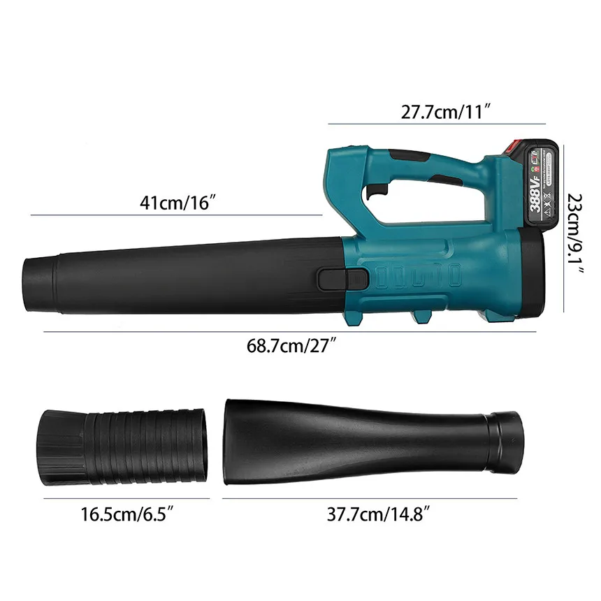 Imagem -03 - Violeworks 21v 3000w sem Fio Ventilador de ar Ventilador Neve Poeira Folha Coletor Limpeza Vassoura Ferramenta Jardim para Makita 18v Bateria