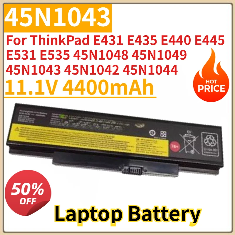 

Новый аккумулятор для ноутбука 45N1043 11,1 В 4400 мАч для ThinkPad E431 E435 E440 E445 E531 E535 45N1048 45N1049 45N1043 45N1042 45N1044