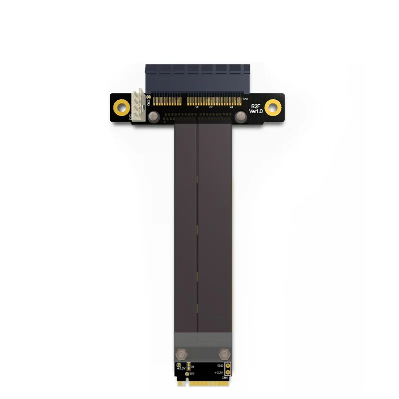 Riser-Rallonge PCIe x4 3.0 PCI-E 4x vers M.2 NGFF NVMe M Key 2280 Riser Card Gen 3.0, câble M2 Key-M PCI-Express 32G/bps