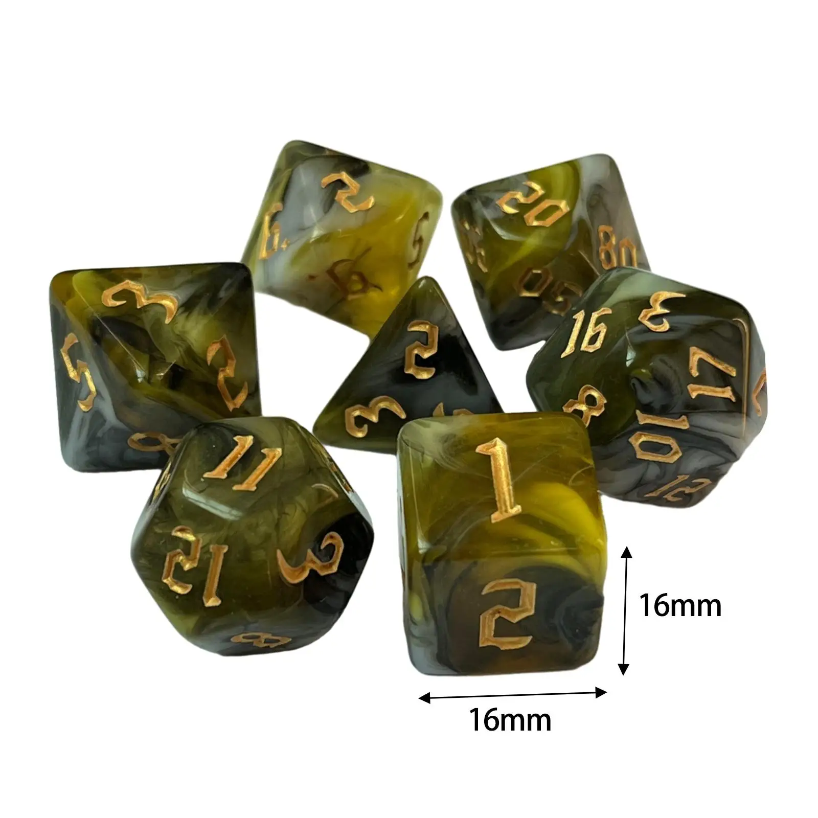 Dadi poliedrici Set da gioco da tavolo in acrilico multifaccia per giochi di ruolo Oggetti di scena matematici educativi