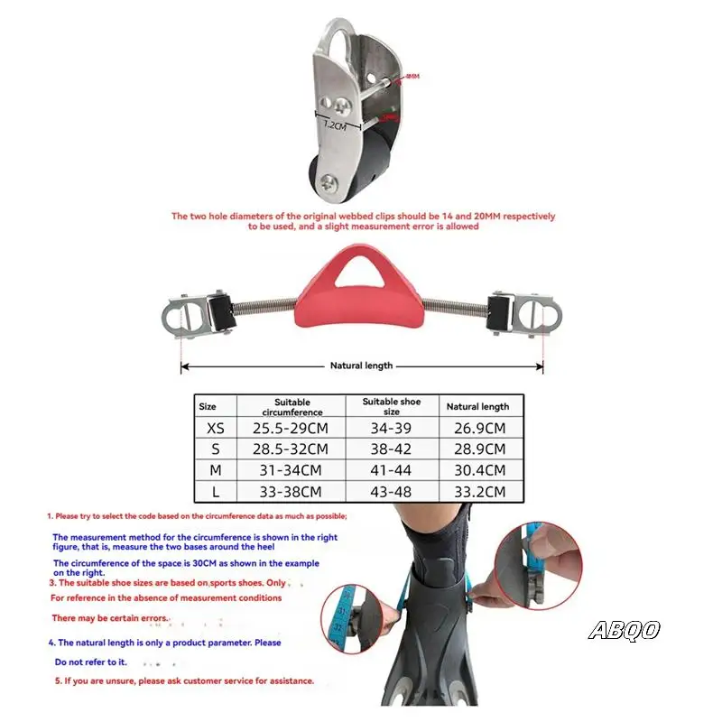 

2PCS Scuba Diving Stainless Steel Spring Fin Straps For Standard Fins Diver Heel Straps Gear