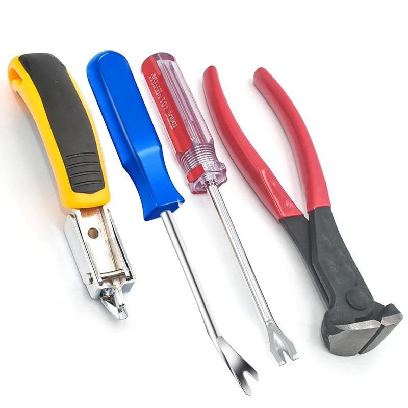 4 Adet Zımba Sökücü Tack-Çektirme Tırnak Sökücü Aracı Set Tırnak Çektirme Pense, Zımba Çektirme, Tack-Lifter, Raptiye Kaldırma