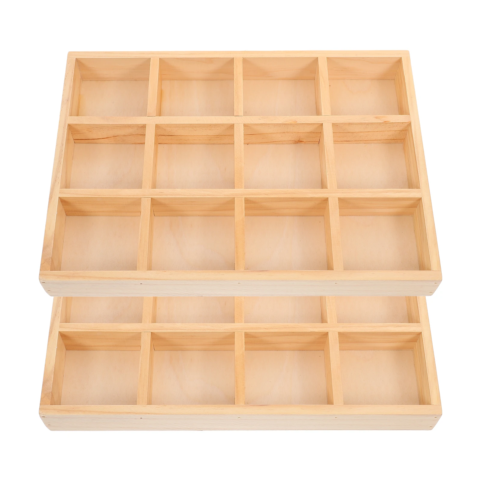 

Wooden Jewelry Tray with Multi-Grid Compartments for Rings Bracelets Necklaces Storage Home Bathroom Dresser Organizer Display