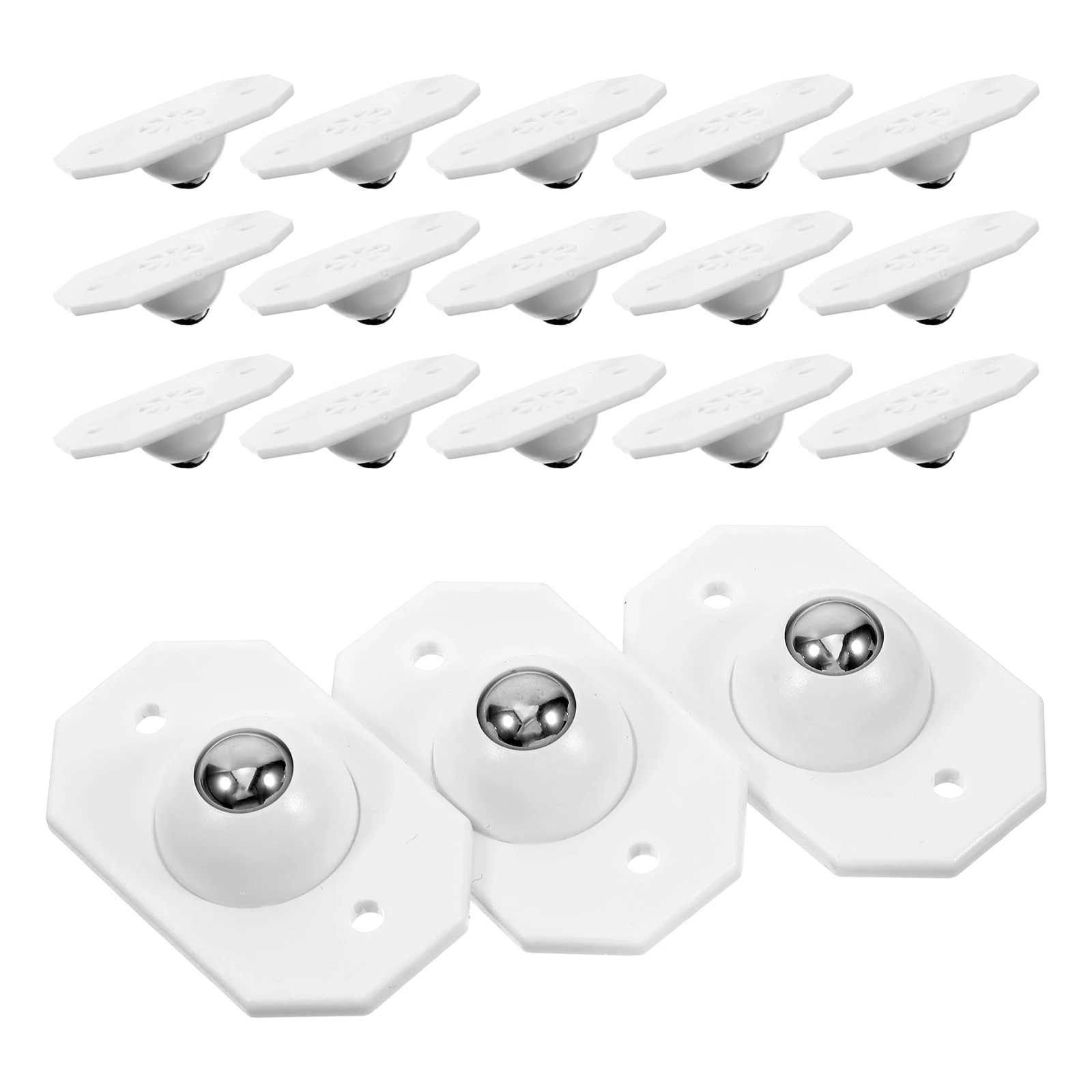 

20pcs Self Adhesive Caster Wheels Mini Universal Swivel Furniture Bottom Plastic Rollers for Storage Trash Home Organization
