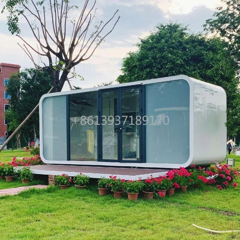 Modern 19FT Prefab Tiny Home Fully Assembled Modular Pod with Thermal Insulation Roof Quick Tool-Free Setup
