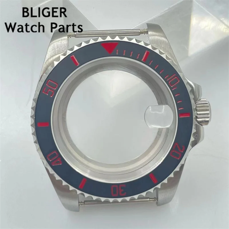 

BLIGER 40mm silver stainless steel retro watch case sapphire glass fit NH35 NH36 NH38 2824 3804 2813 movement