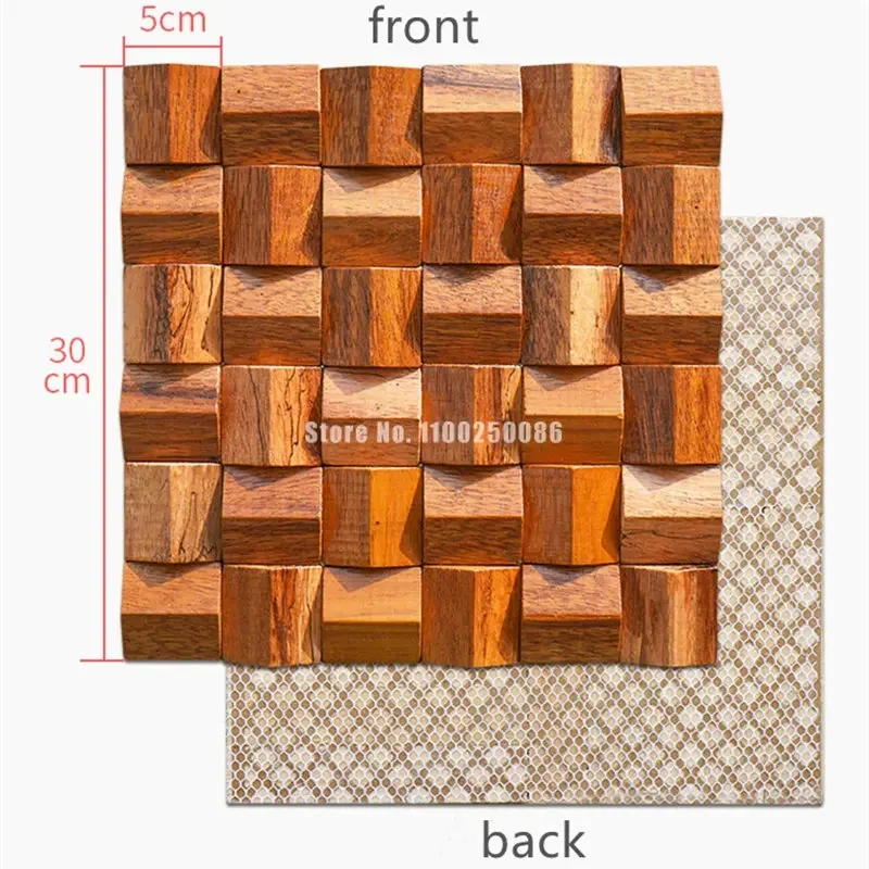 3D Wood Wall Covering Diffuser Mosaic Tile Acoustic Panel for HIFI Stereo Music Restaurant Art Store TV Video Room Wall Decor