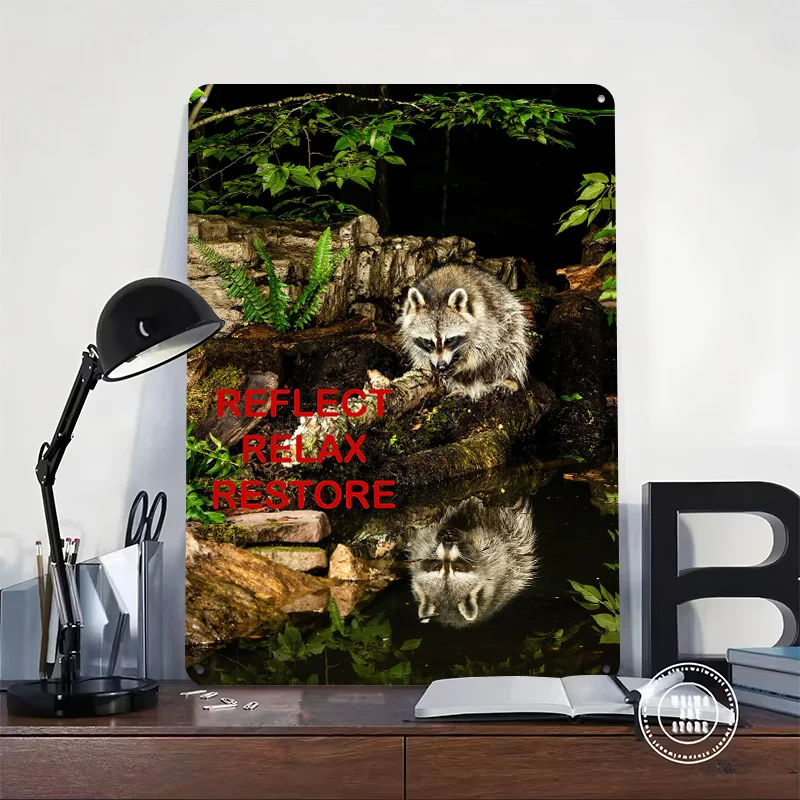 Reflect Relax Restore Metal Poster Perfect Gift for Fans Lovers Customized Wall Art Metal Sign for Vintage Retro Decoration Room