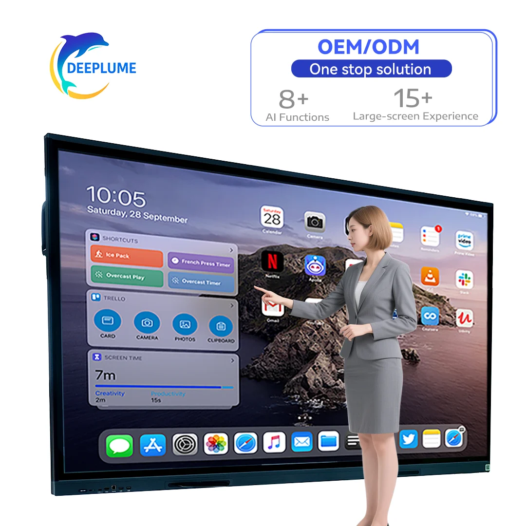 

AI-Powered 85 Inch Interactive Board Zero Bonding Interactive White Board Customization Touch Screen Smart Board for School