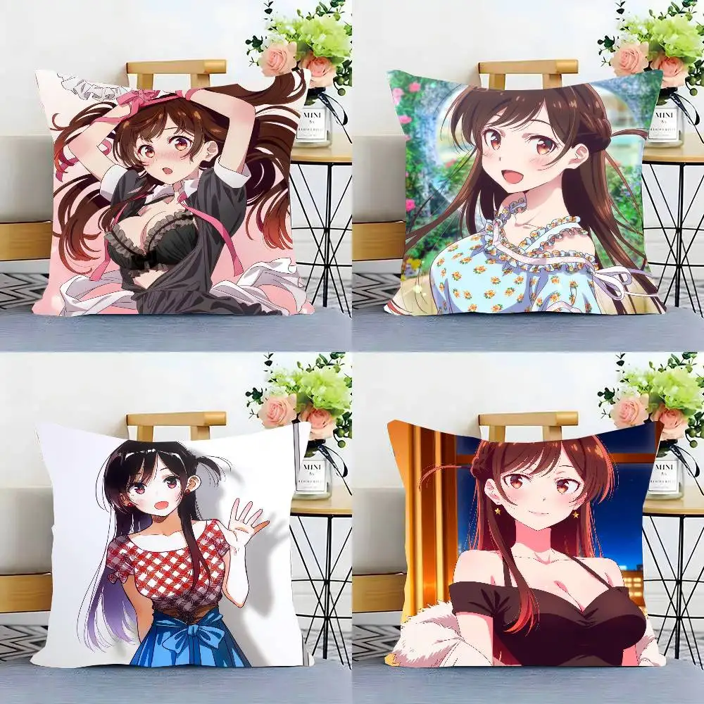 Mizuhara Chizuru Anime Rent-A-Girlfriend Pillow Case Sofa Cushion Cover Room Home Decoration