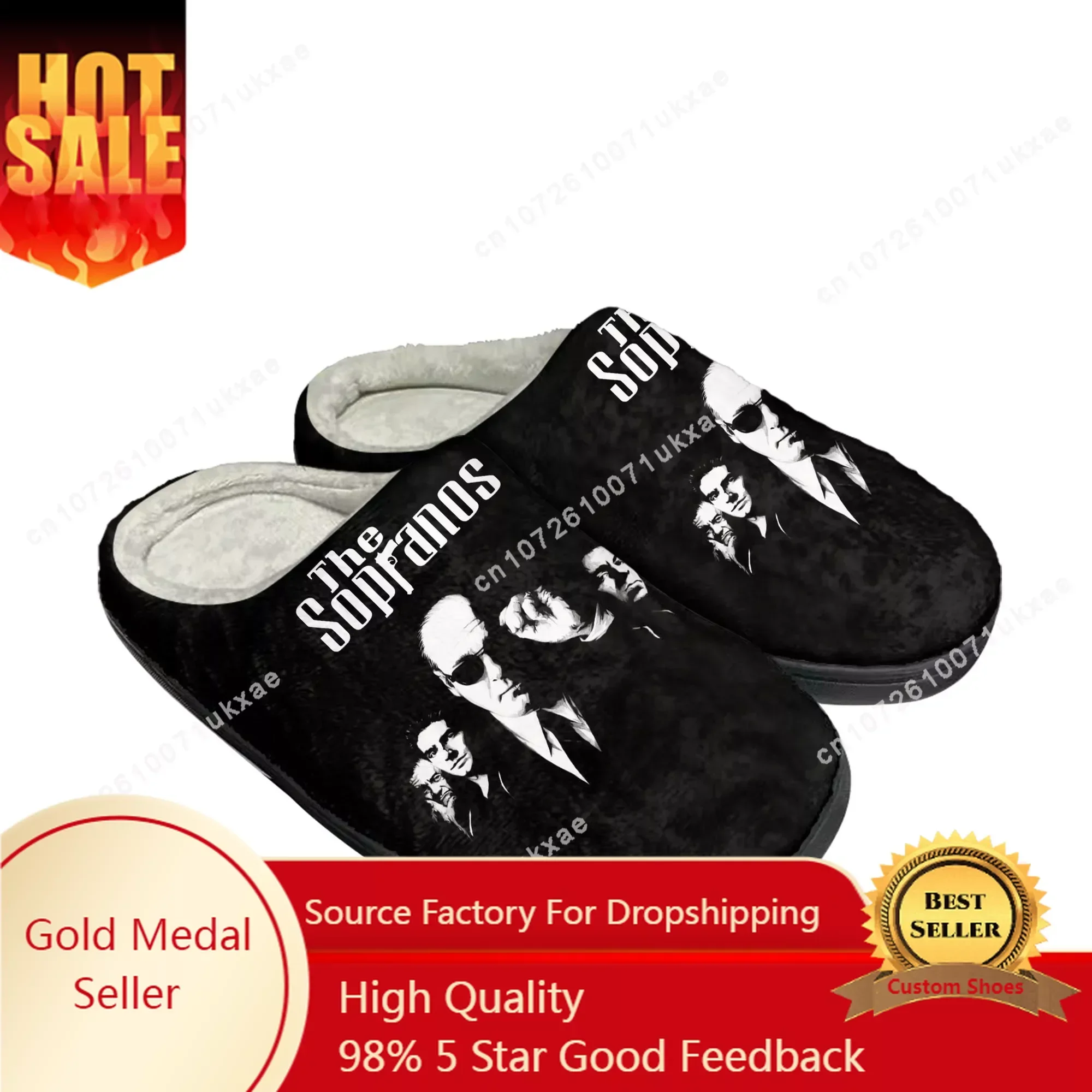 Sopranos Home Cotton Slippers Mens Womens Gandolfini Plush Bedroom Casual Keep Warm Shoes Thermal Indoor Slipper Customized Shoe