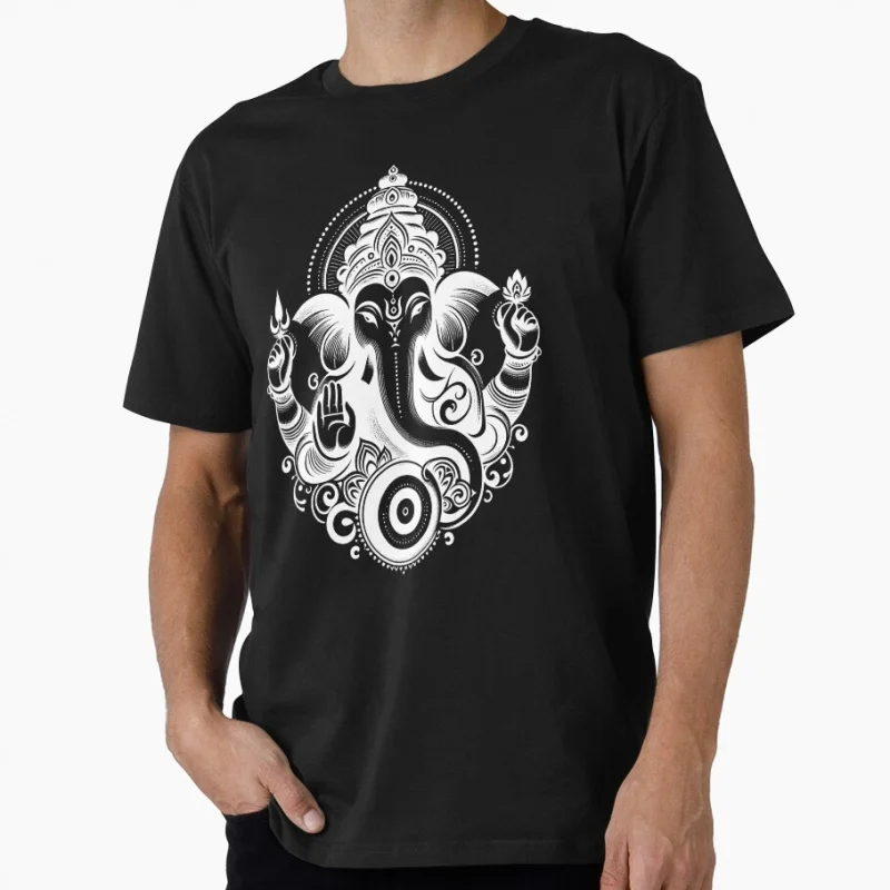 

Elephant Lord Ganesha god of beginnings, wisdom and luck Gift t shirt 0605 Hindu Mythology Graphic Clothes US Size Tops S-6XL