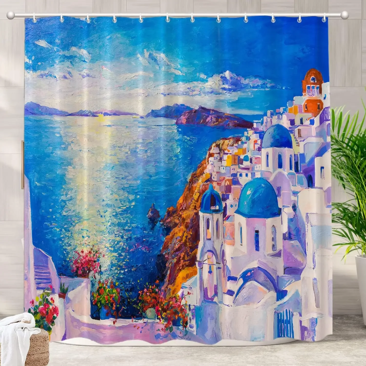 

Красный современный замок, декоративная занавеска для душа, Эйфелева башня, романтический вишневый цвет, Нейввальtein, декор для ванной комнаты, полиэфирная ткань