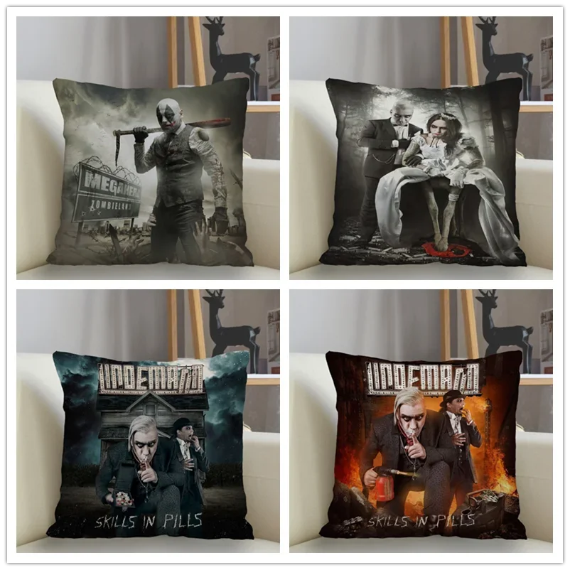 Musife Custom Till·Lindemann Pillowcase Home Decoration 45*45cm Zipper Square Pillowcase Throw Pillow Cover Drop Shipping