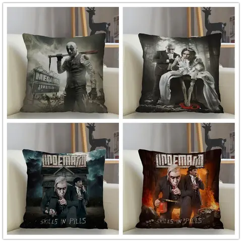 Musife Custom Till·Lindemann Pillowcase Home Decoration 45*45cm Zipper Square Pillowcase Throw Pillow Cover Drop Shipping