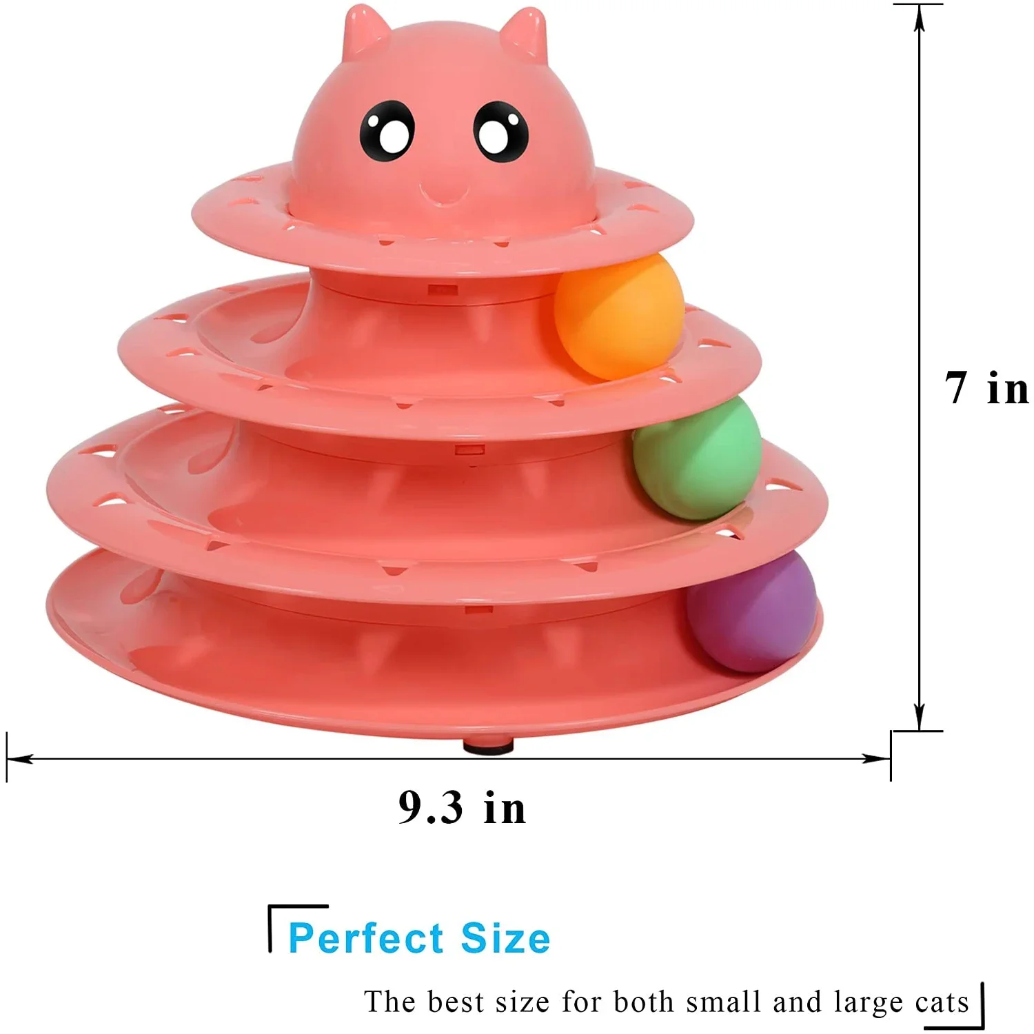 Interactive Cat Tower Toy 3 Levels Track Disc Roller Turntable for Pet Cat Play Games Kitten Teaser Puzzle Toys Ball Accessories