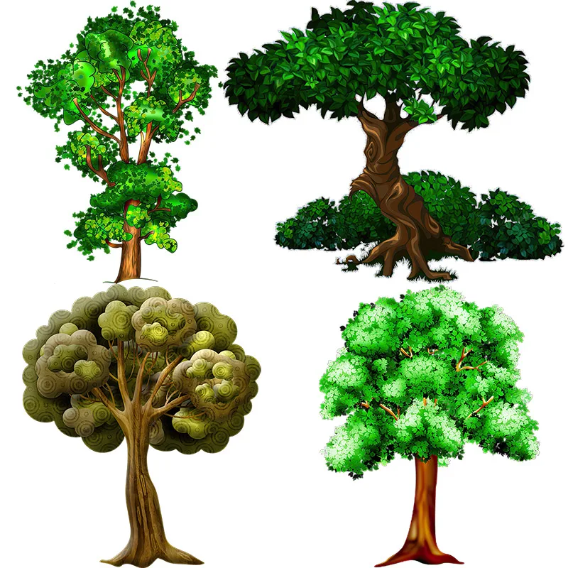 Three Ratels CF456 Vibrant trees  Self adhesive cartoon sticker decoration wall sticker for children's bedroom