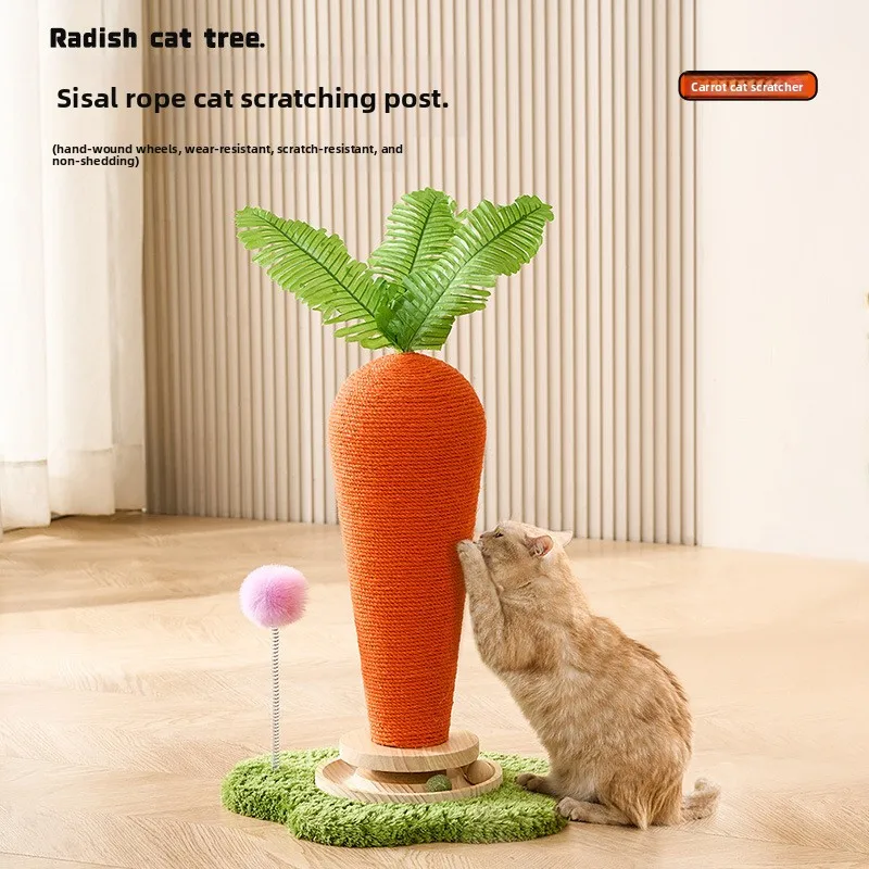 

Cat Scratcher Sisal Cat Tree Tower Combo Durable Claw Sharpening Stand Frictionless Nib No Shedding Carrot Toy for Cats Cat Toy