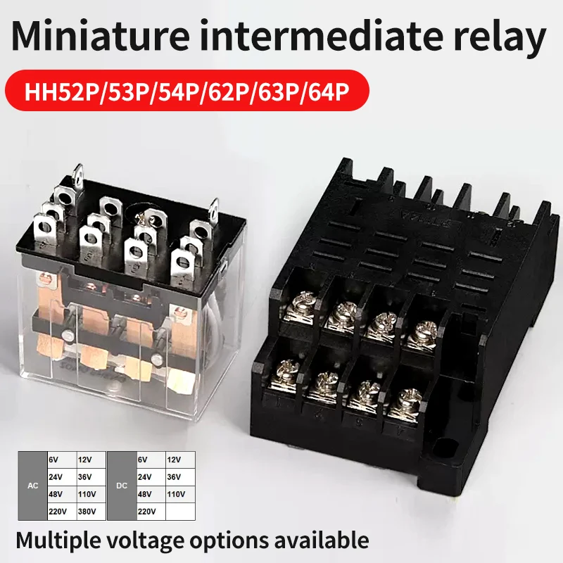 

10 PCS For Wholesale Miniature Control Relays Small Intermediate Relay AC 12V DC C24 AC220 HH52P HH53P HH54P HH62P HH63P HH64P