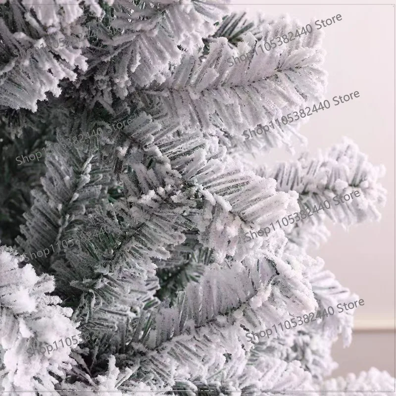 Spray White Flocked Christmas Tree, PVC Artificial Snow‑Flocked Xmas Tree, Cedar for Mall Window Home Decor