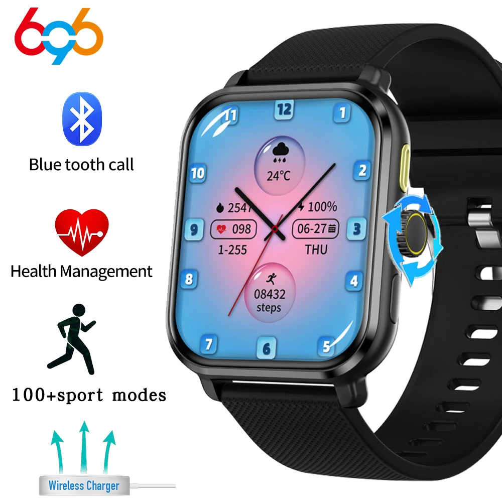 

Sports Fitness Blue Tooth Call Men Women Smart Watch Wireless Charge Outdoor Watches Heart Rate Health Smartwatch Waterproof
