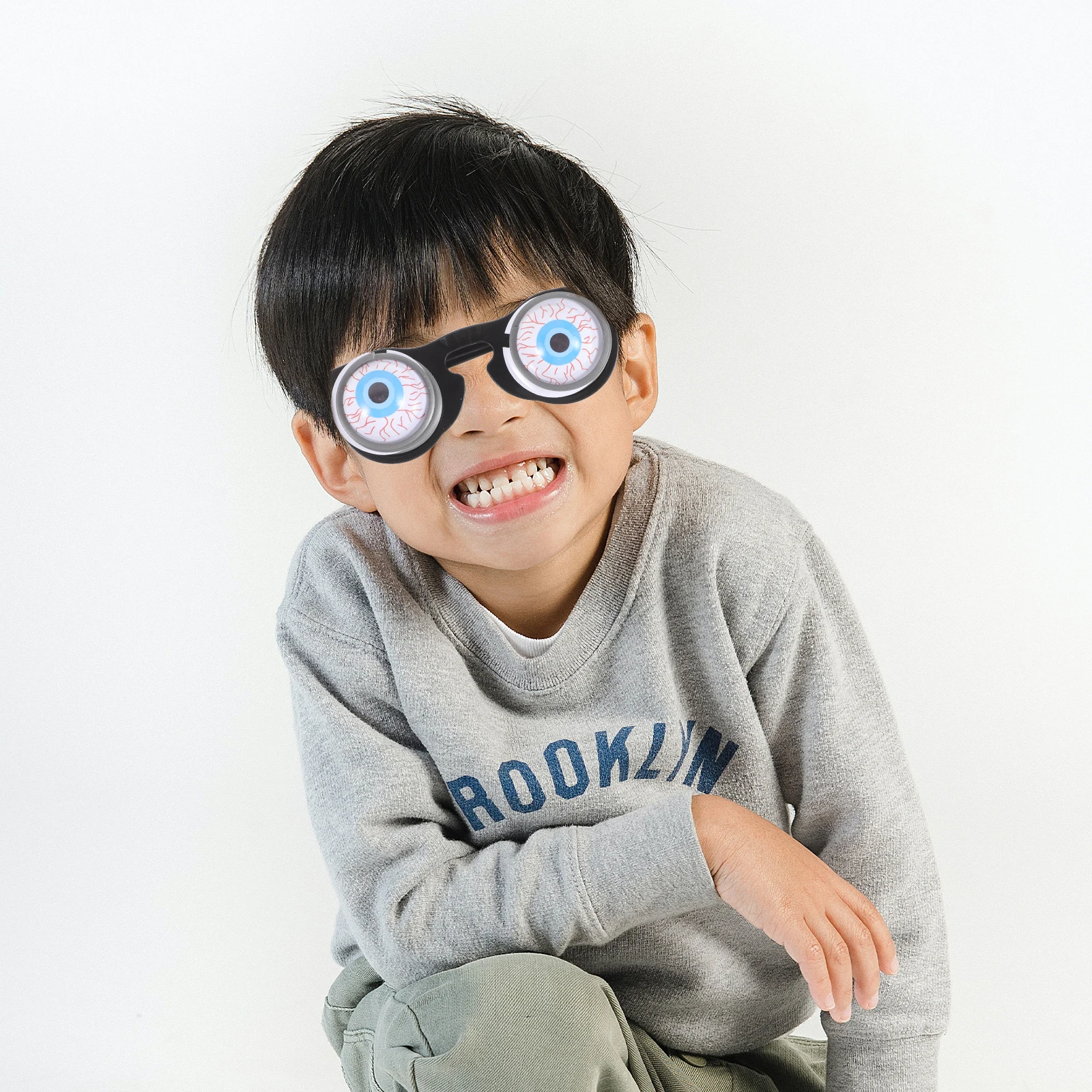 2pcs Eyeball Glasses Scary Prank Props Halloween Costume Fake Googly Spring Eyeball Glasses Eyes Horror Party Toys