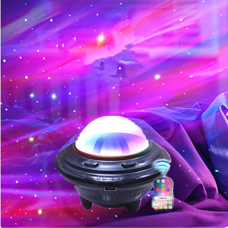 Aurora and Star Projector Night Light Projector Lamp with USB Power Supply, Multi-color Remote Control, Romantic Atmosphere Lamp