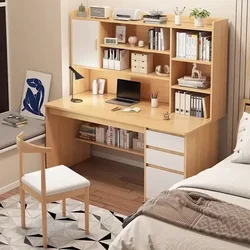 Home Bedroom Simple Modern Computer Desk Writing and Learning with Bookcase Bookshelf Integrated Student Desktop Desk