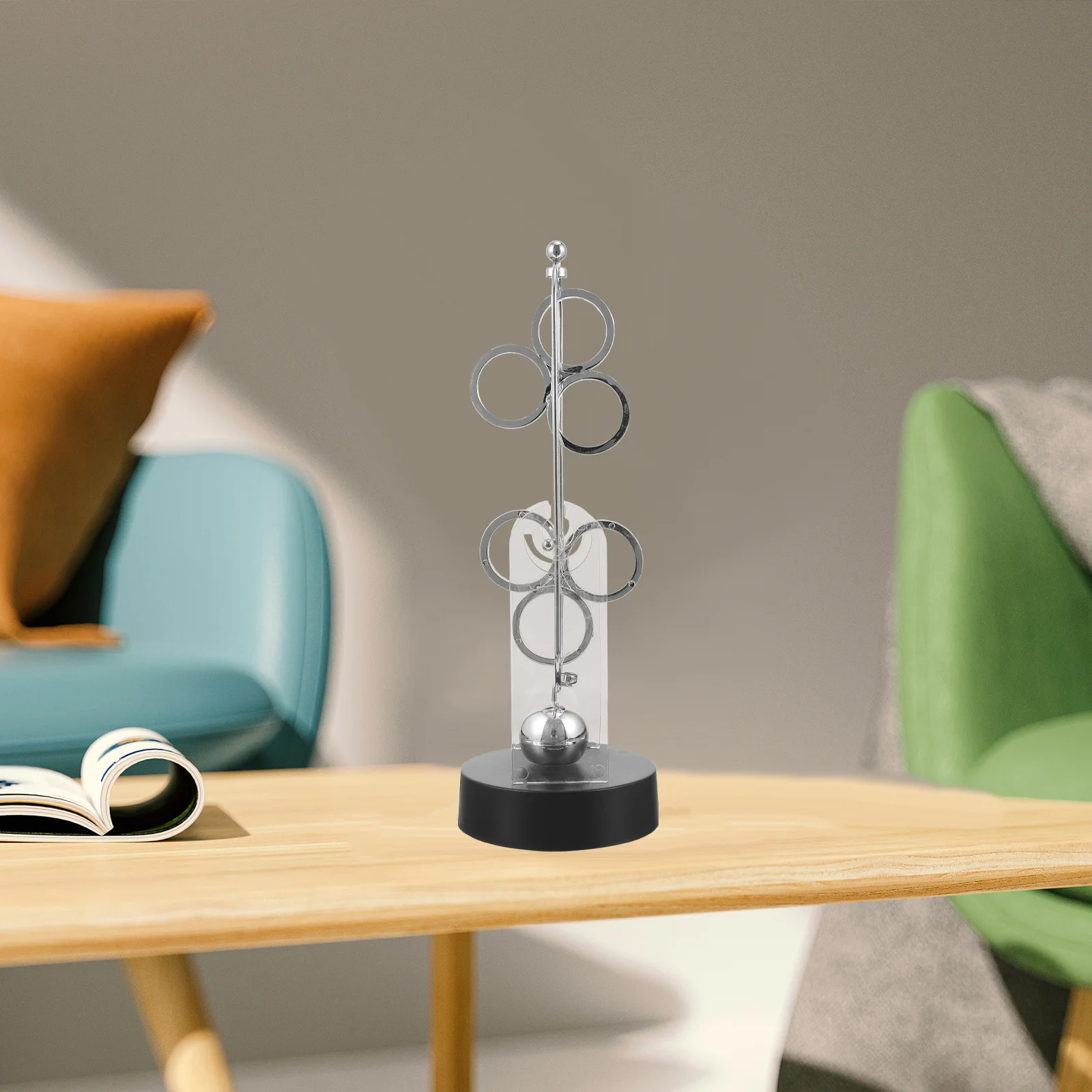 1pc オーナメント プレミアム サイエンス デスクトップ 永久運動装置 ホーム オフィス デコレーション 物理的バランスボール