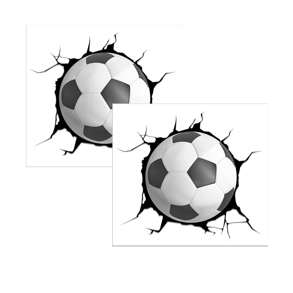 

2pcs Creative Wall Decals 2 Sheets Pvc Stickers For Living Room Bedroom Kids Room Indoor Decor Soccer Theme Wall Art Decorative