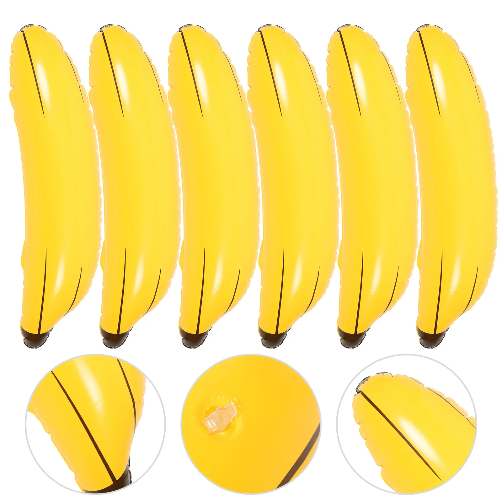 PVC Inflável Banana Modelo Brinquedo, Flutuador Props, Brinquedo Criativo, 6Pcs