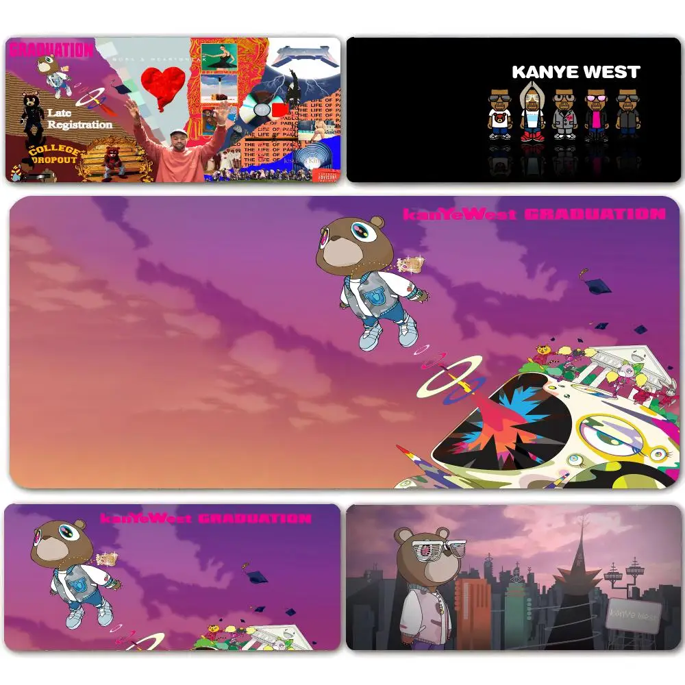 Rapper K-Kanye W-West Mouse Pad Large Mouse Pad For Computer Laptop Keyboard Gaming Desk Mat Gamer Office Accessories