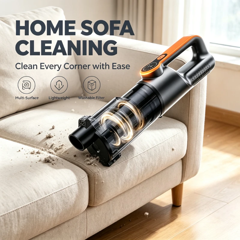 Rechargeable Cordless Handheld Car Vacuum Multifunctional Mini Wireless Vacuum With LED Light For Household And Auto Cleaning