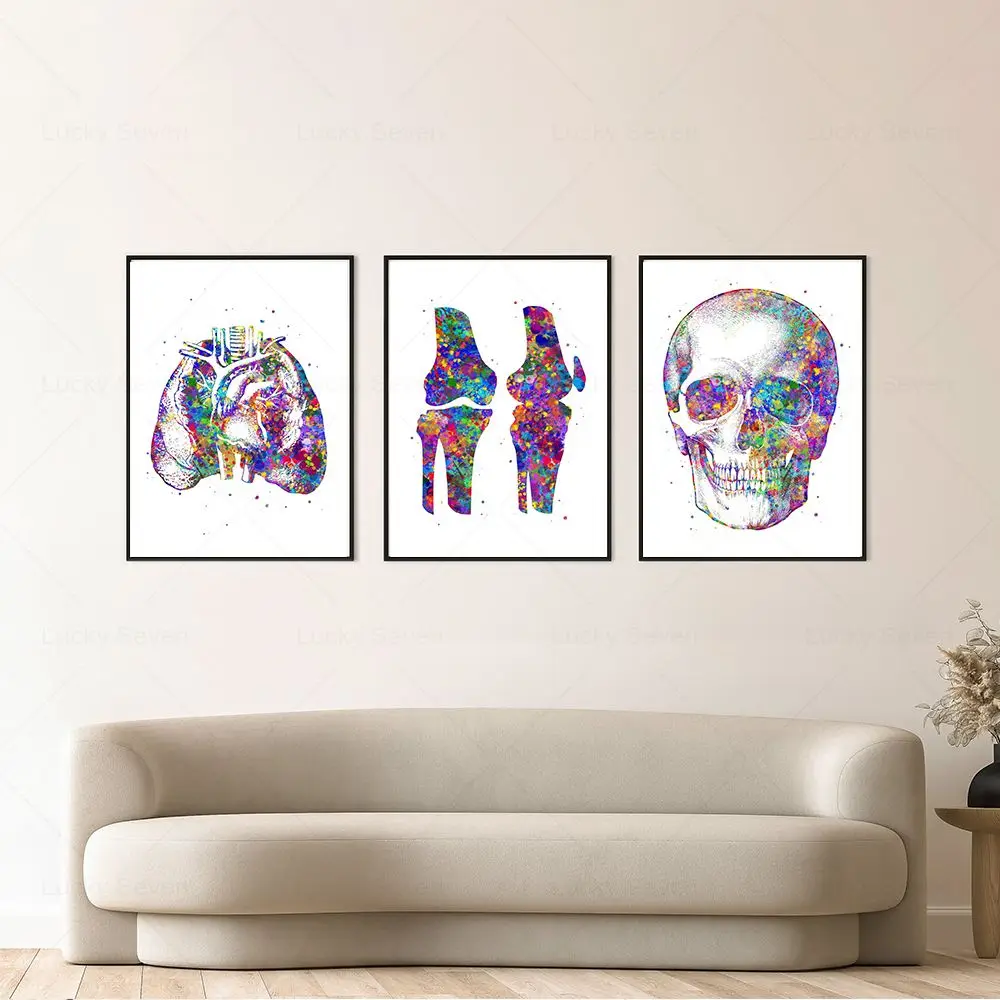 Human Anatomy Poster Skeleton Bones Decorative Paintings Canvas Wall Art Medical Office Clinic Photos Physiotherapy Room Decor