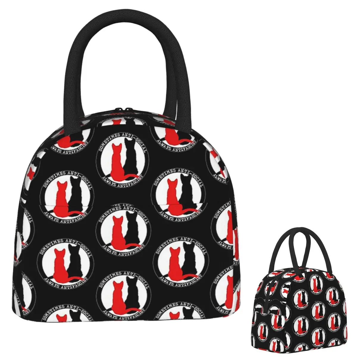 

Antifa Cats Lunch Bags Insulated Bento Box Waterproof Lunch Tote Resuable Picnic Bags Thermal Bag for Woman Girl Travel