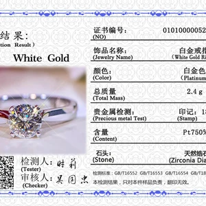 🌹925 Anéis de prata com zircão para mulheres, ouro branco 18k cheio, diamante redondo, banda de casamento, presente de joias, nunca desvanece com credenciais, 2ct 12 principais vendas branco diamante - №9