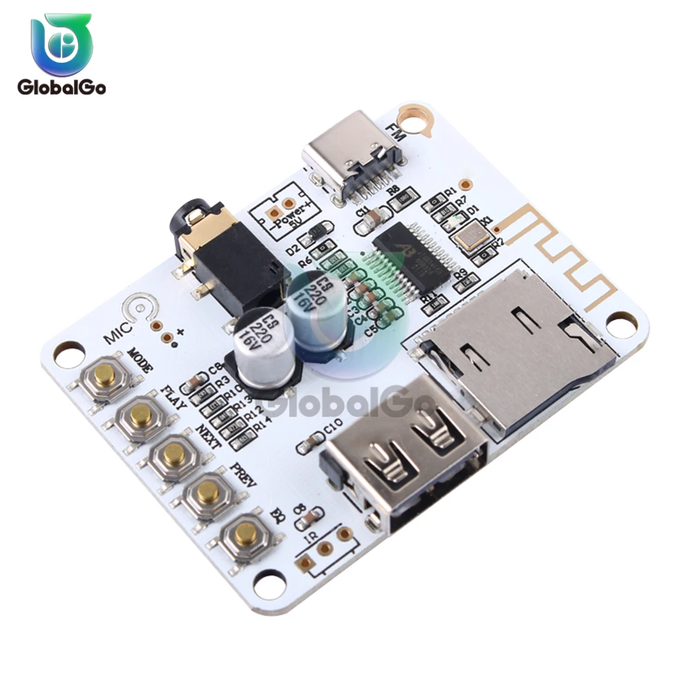 لوحة استقبال صوت بلوتوث DC5V وحدة استريو موسيقى لاسلكية مع فتحة بطاقة TF USB مخرج تشغيل فك التشفير
