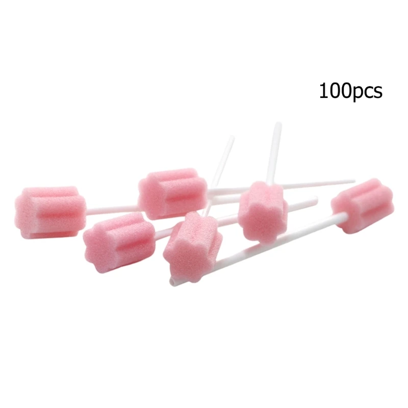 

100 Pcs Mouth Sponges on Disposable Orals Care Sponge Swabs Teeth Cleaning Mouth Swabs Easy to Use for Orals Care