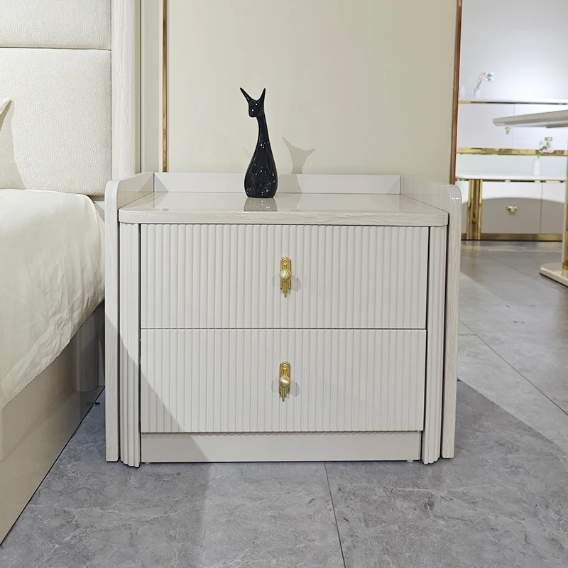 

Simple White Modern Wooden 2 Drawers Nightstand Home Furniture Luxury Bedroom Large Night Stand Bedside Table